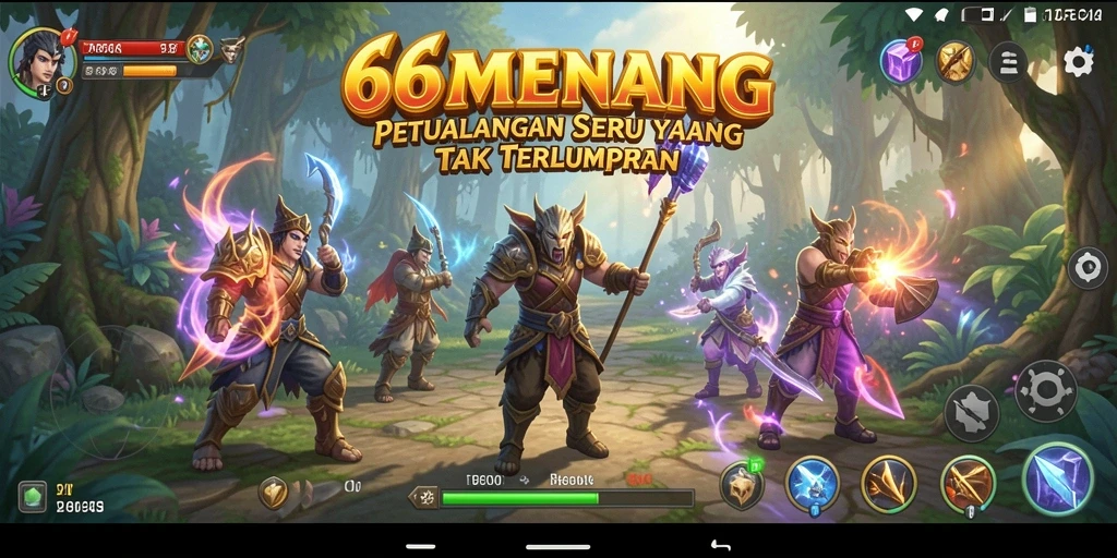 Screenshot 66MENANG menampilkan aksi seru dalam petualangan.