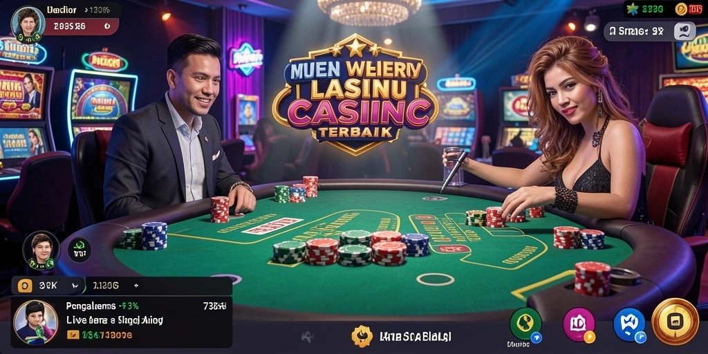 Screenshot utama 73K menampilkan dealer langsung dan gameplay yang mengasyikkan.