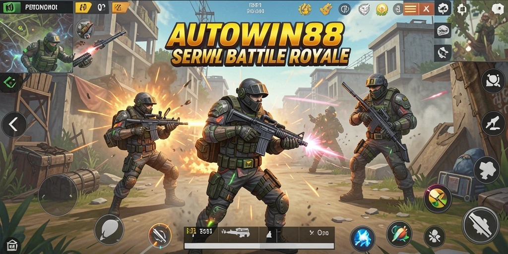 Screenshot gameplay AUTOWIN88 yang menunjukan aksi pertempuran yang menegangkan.