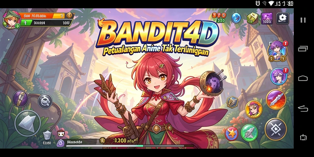 Tampilan gameplay menarik dari BANDIT4D dengan karakter anime ikonik.