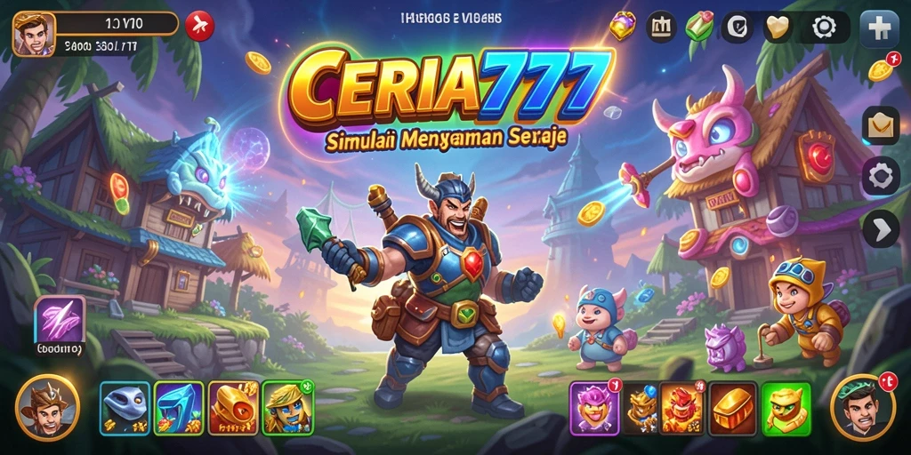 Tampilan gameplay CERIA777 dengan aktivitas interaktif yang mengasyikkan.