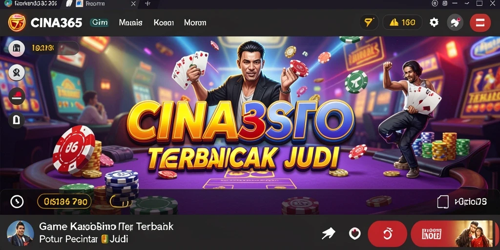 Screenshot utama CINA365 menampilkan gameplay kasino yang menarik.