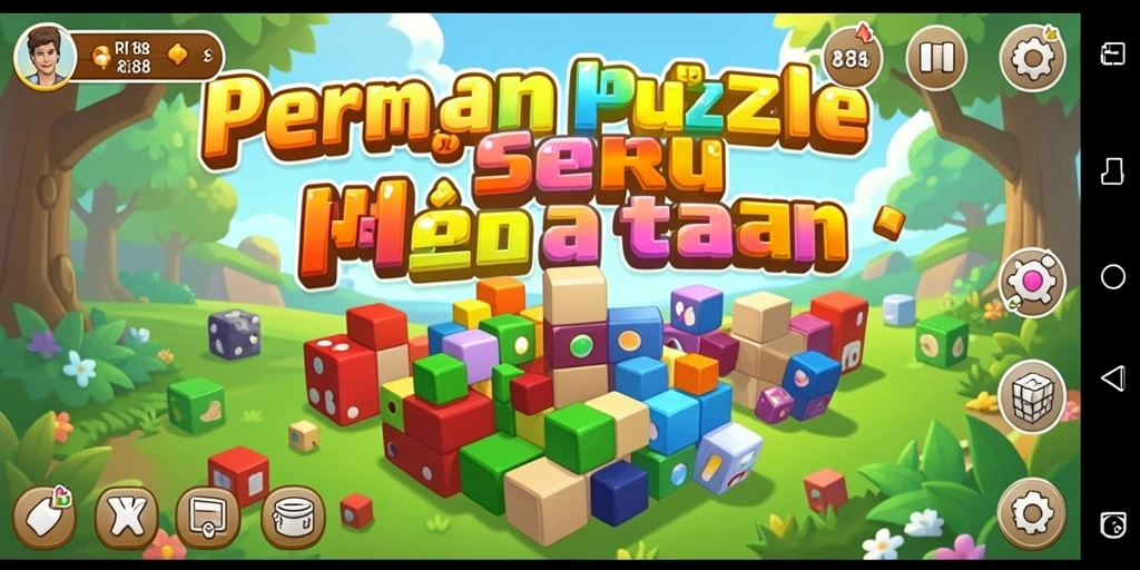 Screenshot gameplay RI188 menampilkan teka-teki yang menarik dan penuh warna.