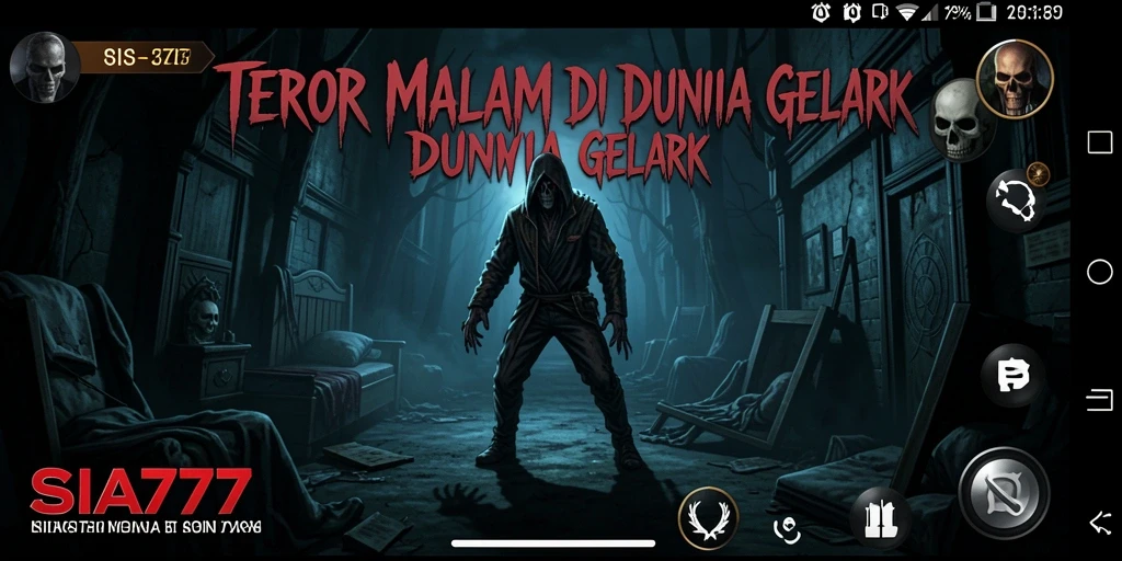 Gameplay menegangkan SIA777 dengan suasana gelap dan hantu menakutkan.