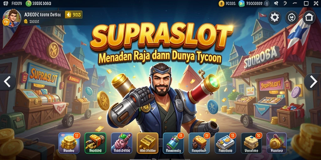 Screenshot utama SUPRASLOT menampilkan gameplay Tycoon yang seru.