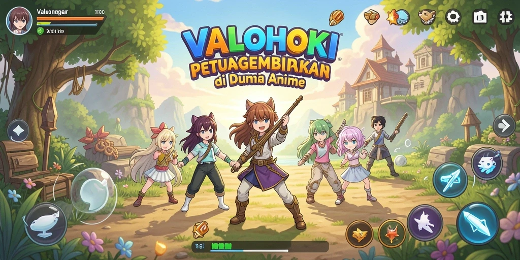 Tangkapan layar menunjukkan aksi seru dalam gameplay Anime VALOHOKI.