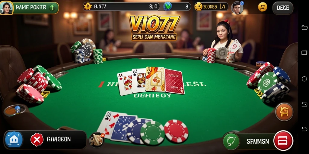 Screenshot menampilkan gameplay seru dalam permainan poker VIO77.