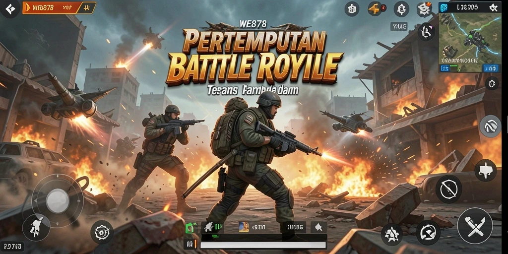 Tangkapan layar gameplay WE878 dengan aksi pertempuran yang mendebarkan.