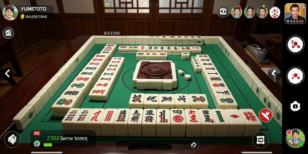 Tampilan gameplay menarik dari YUMETOTO dengan mahjong yang menantang.